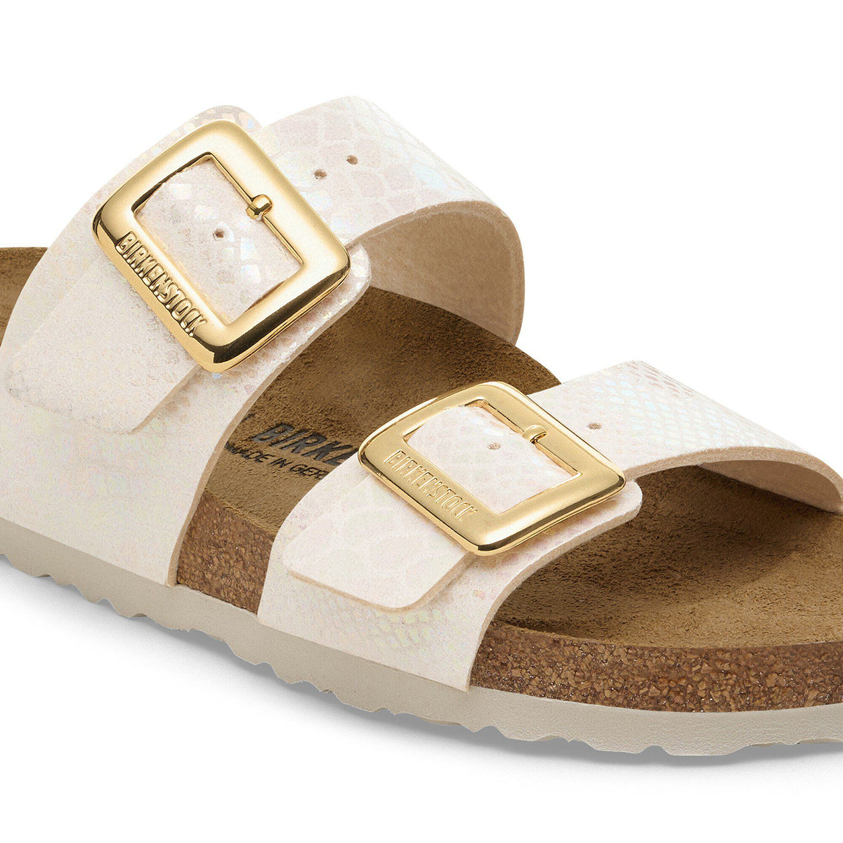 Sydney Luxe Buckle Synthetics in Color Shiny Snake Cream | Birkenstock