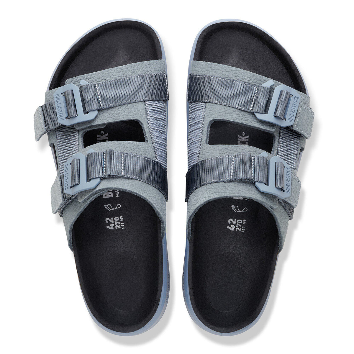 Shinjuku 2 Strap Leather-Textile in Color Basalt Gray | Birkenstock