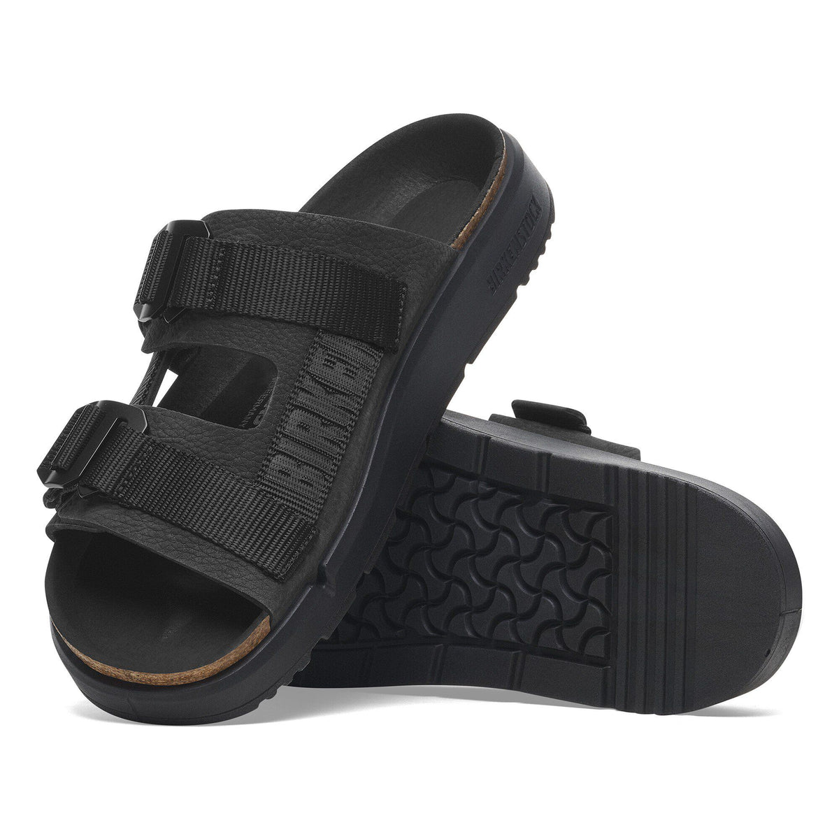 Shinjuku 2 Strap Leather-Textile in Color Black | Birkenstock