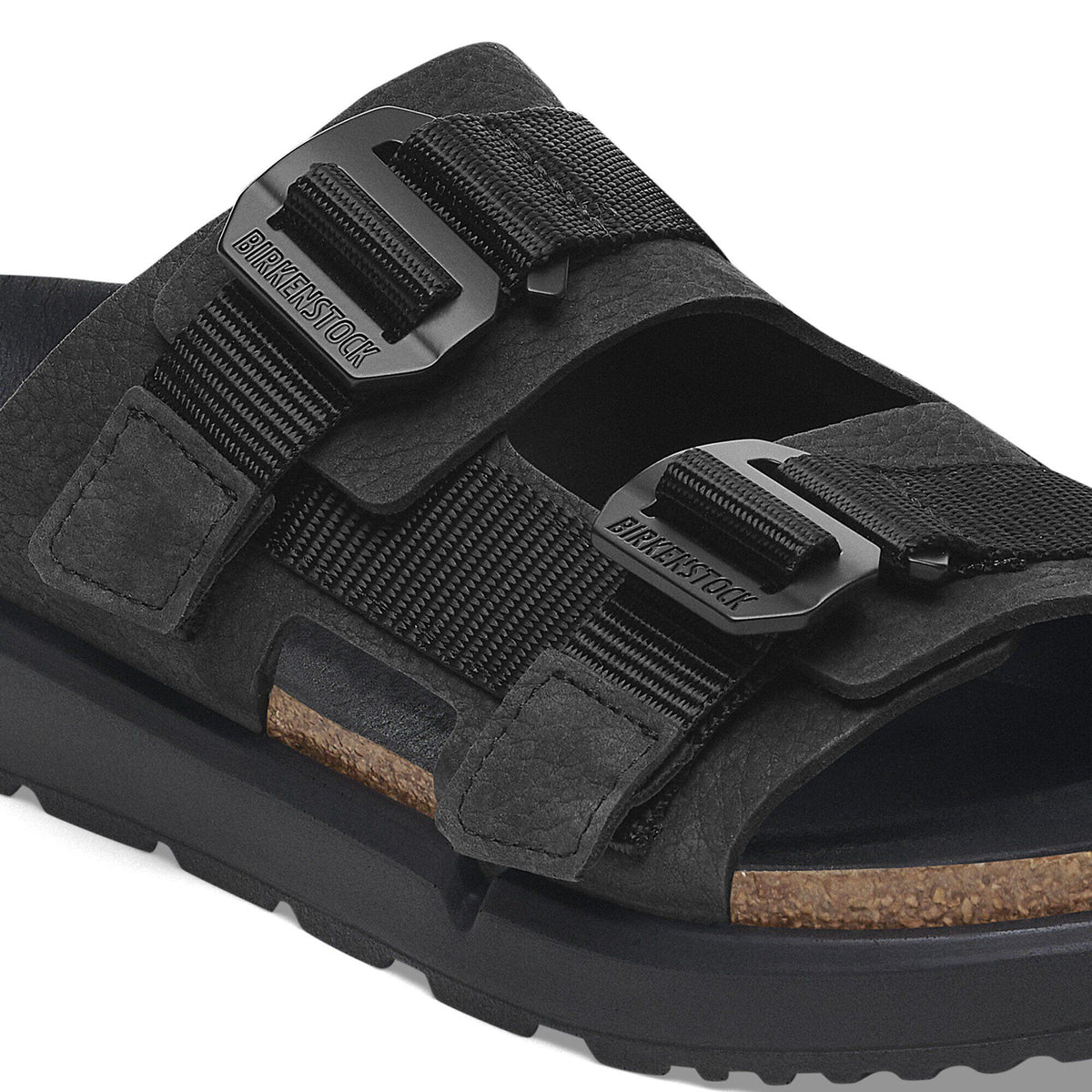 Shinjuku 2 Strap Leather-Textile in Color Black | Birkenstock