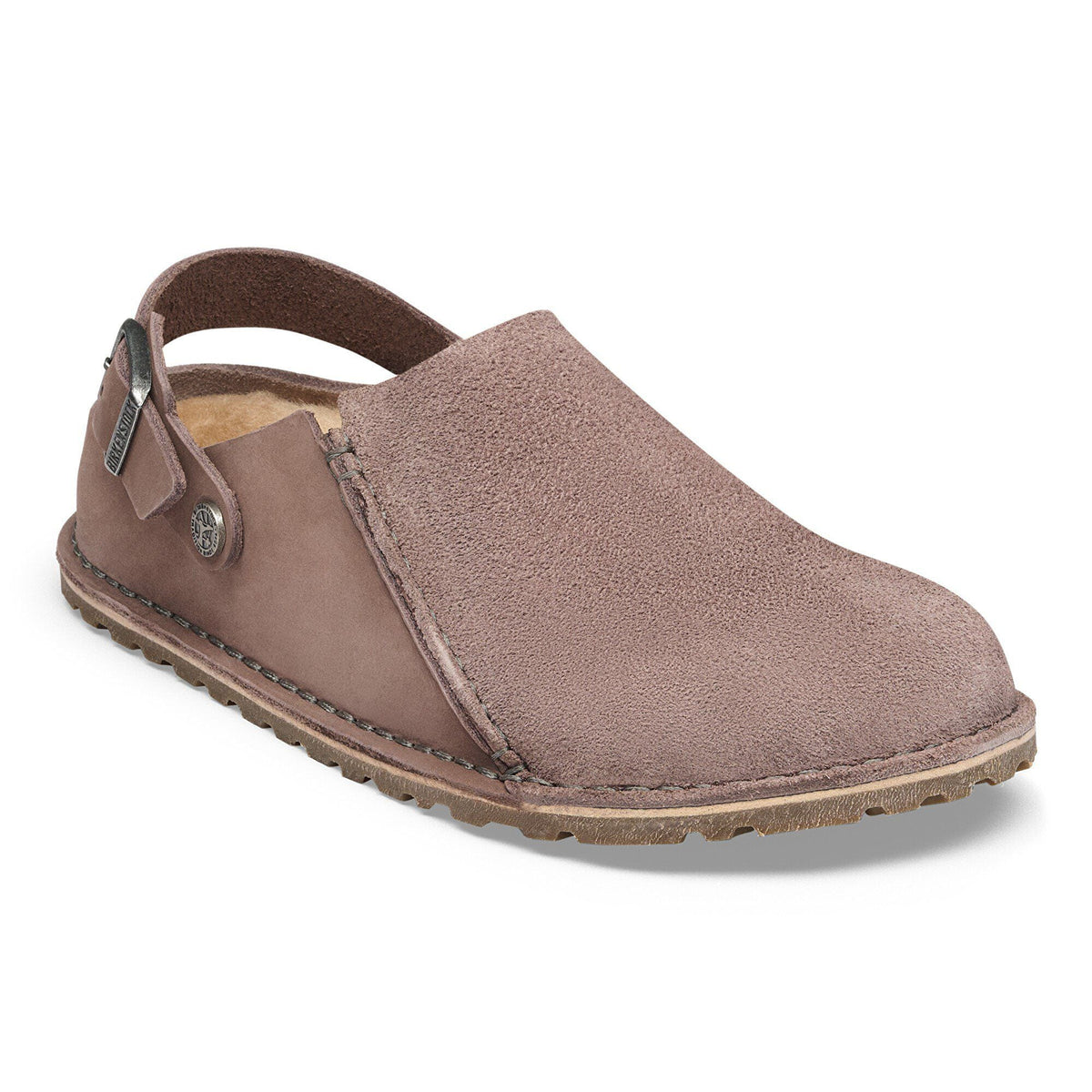 Lutry Premium Shearling Nubuck Leather/Suede in Color Faded Purple | Birkenstock