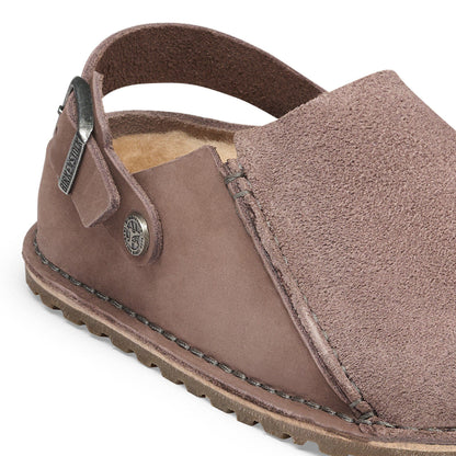 Lutry Premium Shearling Nubuck Leather/Suede in Color Faded Purple | Birkenstock