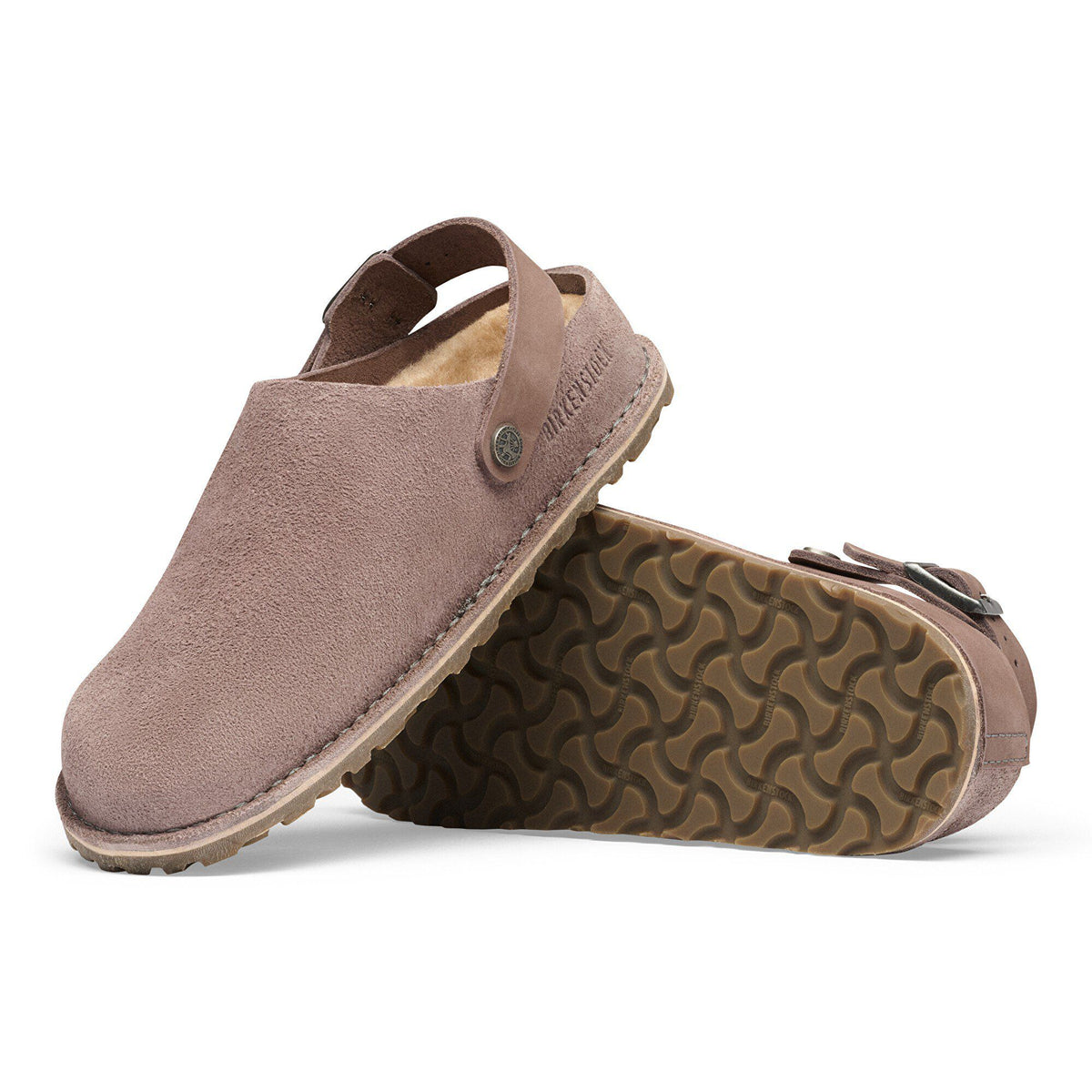 Lutry Premium Shearling Nubuck Leather/Suede in Color Faded Purple | Birkenstock