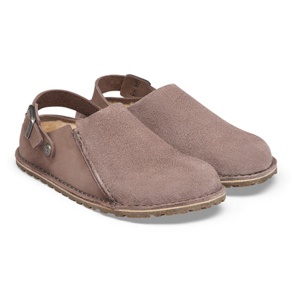 Lutry Premium Shearling Nubuck Leather/Suede in Color Faded Purple | Birkenstock