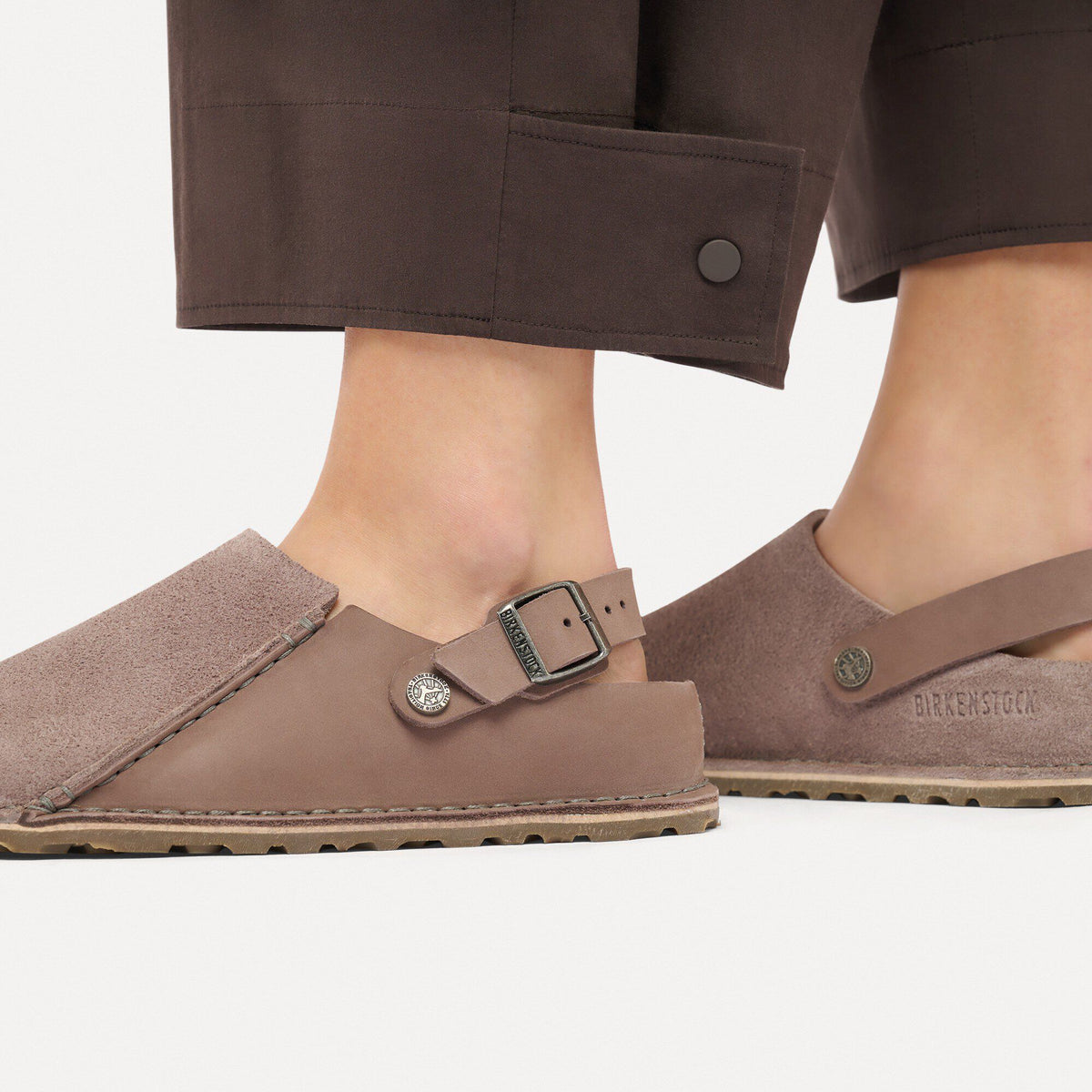 Lutry Premium Shearling Nubuck Leather/Suede in Color Faded Purple | Birkenstock