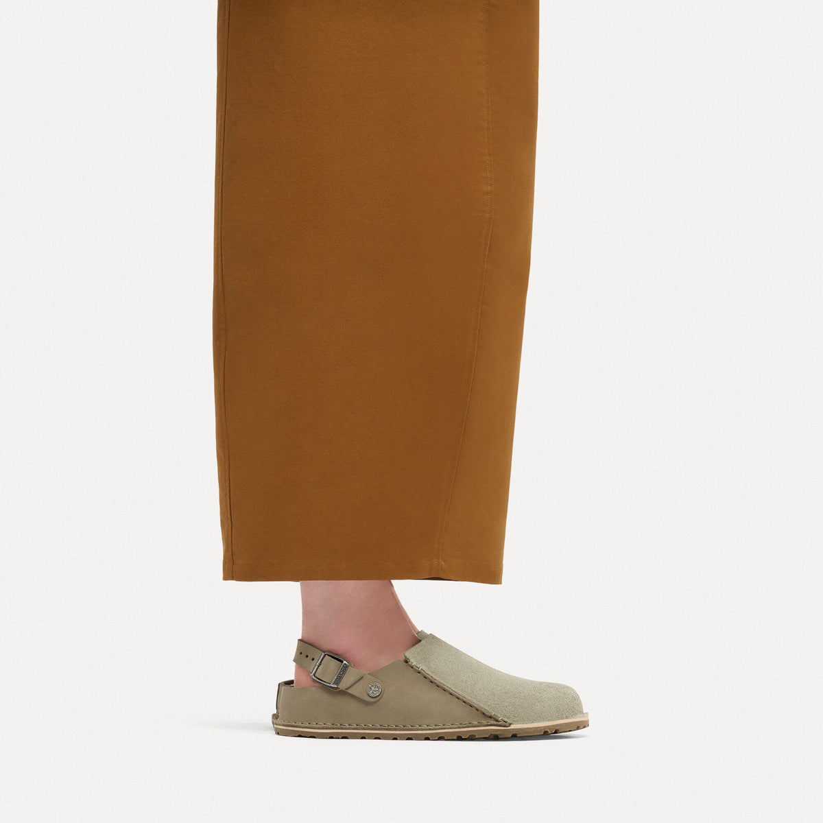 Lutry Premium Shearling Nubuck Leather/Suede in Color Taupe | Birkenstock