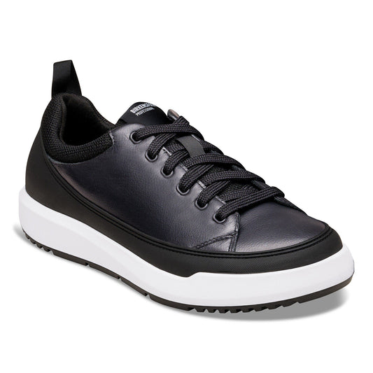 Melbourne PRO Natural Coated Leather in Color Black/White | Birkenstock