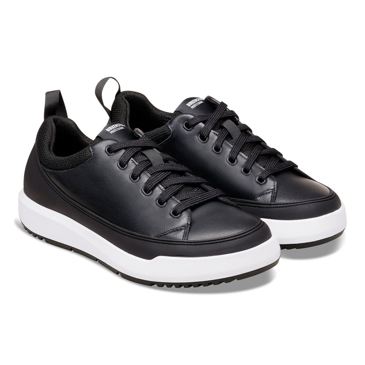 Melbourne PRO Natural Coated Leather in Color Black/White | Birkenstock