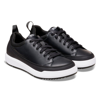 Melbourne PRO Natural Coated Leather in Color Black/White | Birkenstock