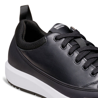 Melbourne PRO Natural Coated Leather in Color Black/White | Birkenstock