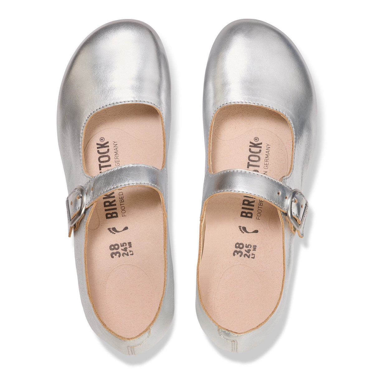 Santa Clarita Leather in Color Silver | Birkenstock