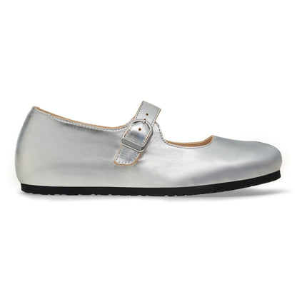 Santa Clarita Leather in Color Silver | Birkenstock