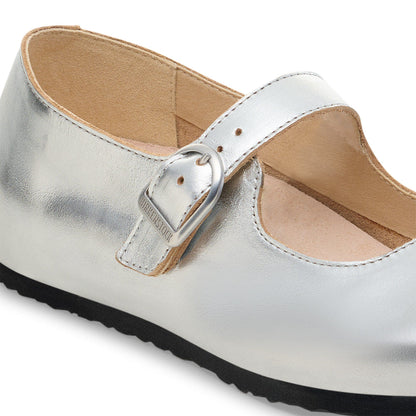 Santa Clarita Leather in Color Silver | Birkenstock