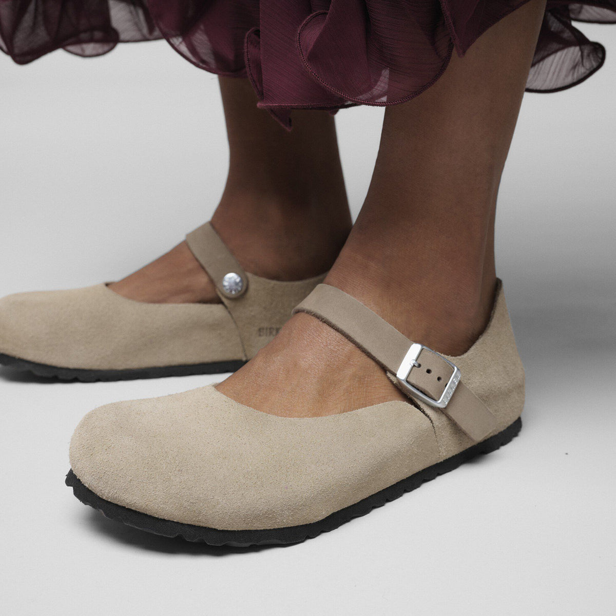 Mantova Suede Leather in Color Taupe | Birkenstock