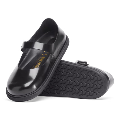 Mantova Droplet Buckle Natural Leather Patent in Color High Shine Black | Birkenstock