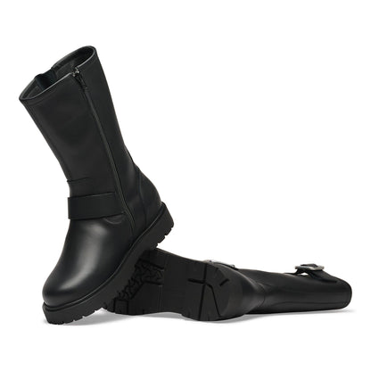 Highwood Mid Buckle Leather in Color Black | Birkenstock