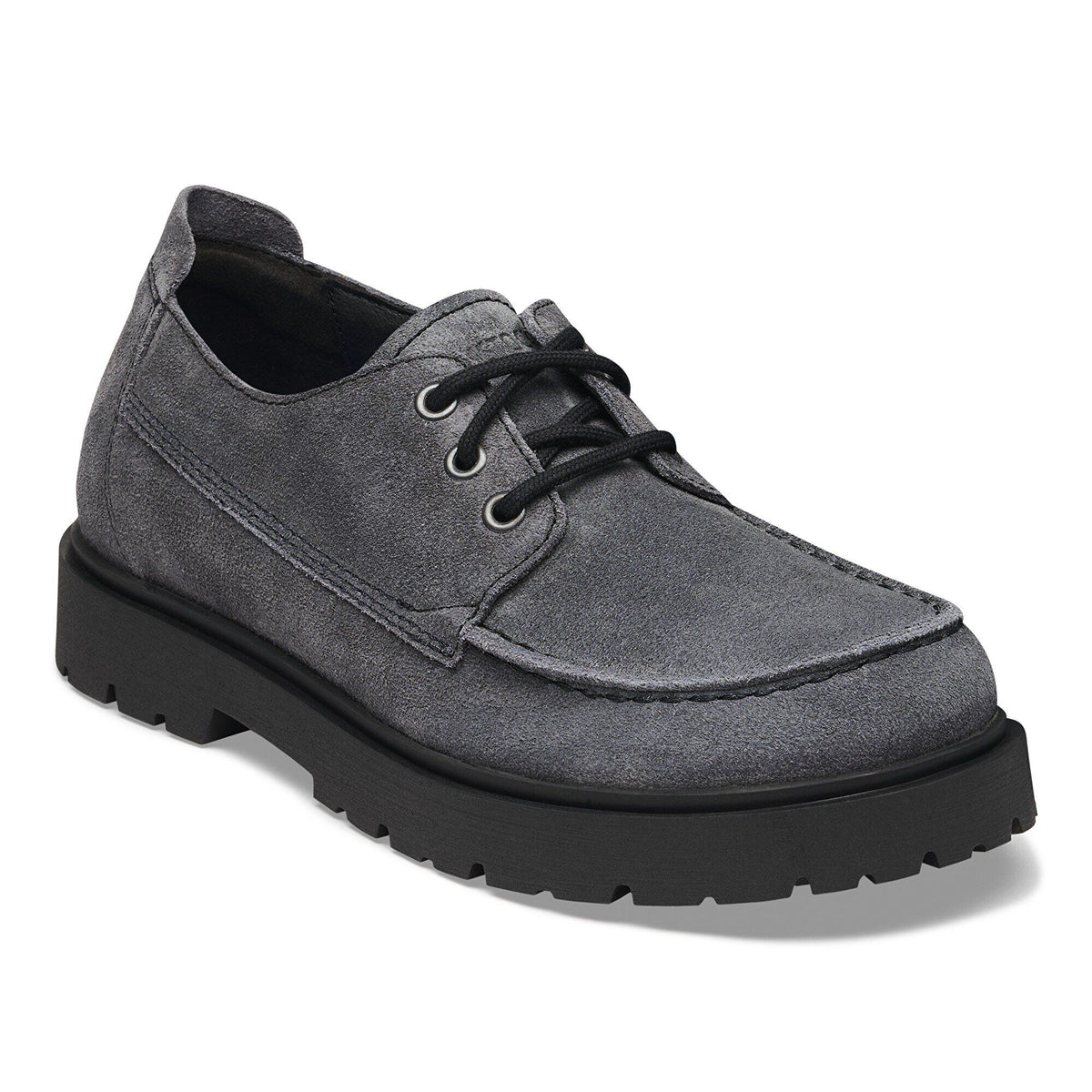 Highwood Moc Lace Suede Leather in Color Charcoal | Birkenstock