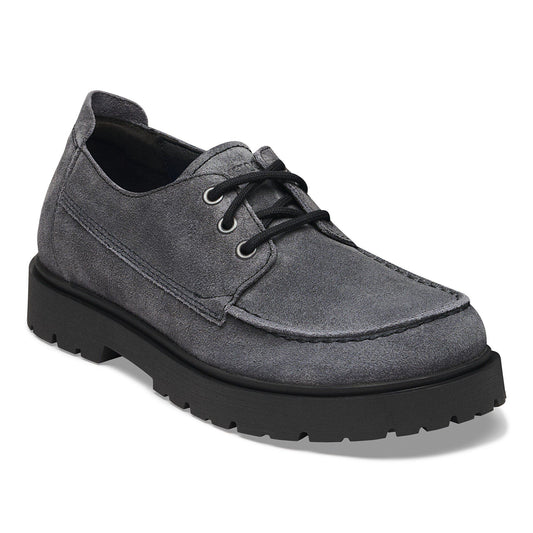 Highwood Moc Lace Suede Leather in Color Charcoal | Birkenstock