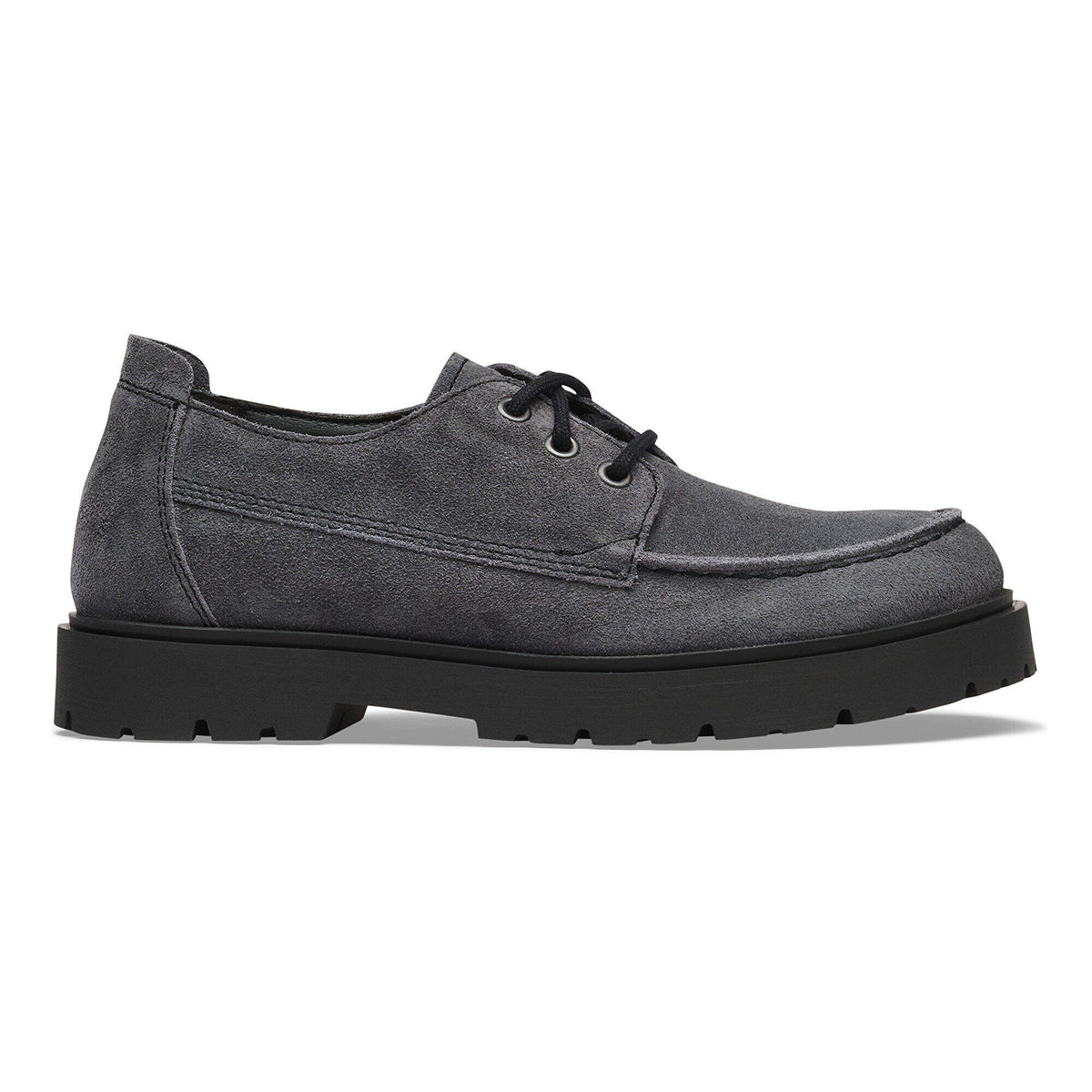 Highwood Moc Lace Suede Leather in Color Charcoal | Birkenstock