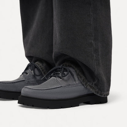 Highwood Moc Lace Suede Leather in Color Charcoal | Birkenstock