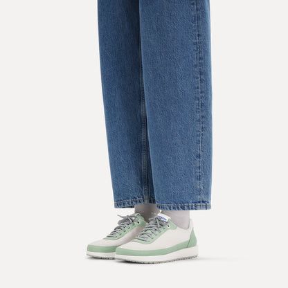 Honnef City Mixed Leather in Color Pure Sage / White | Birkenstock