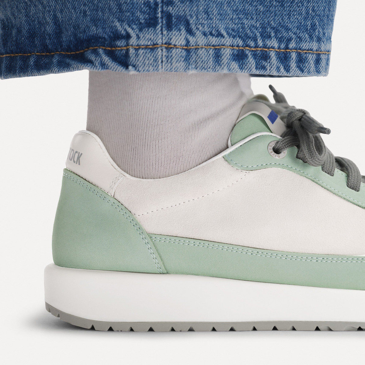 Honnef City Mixed Leather in Color Pure Sage / White | Birkenstock
