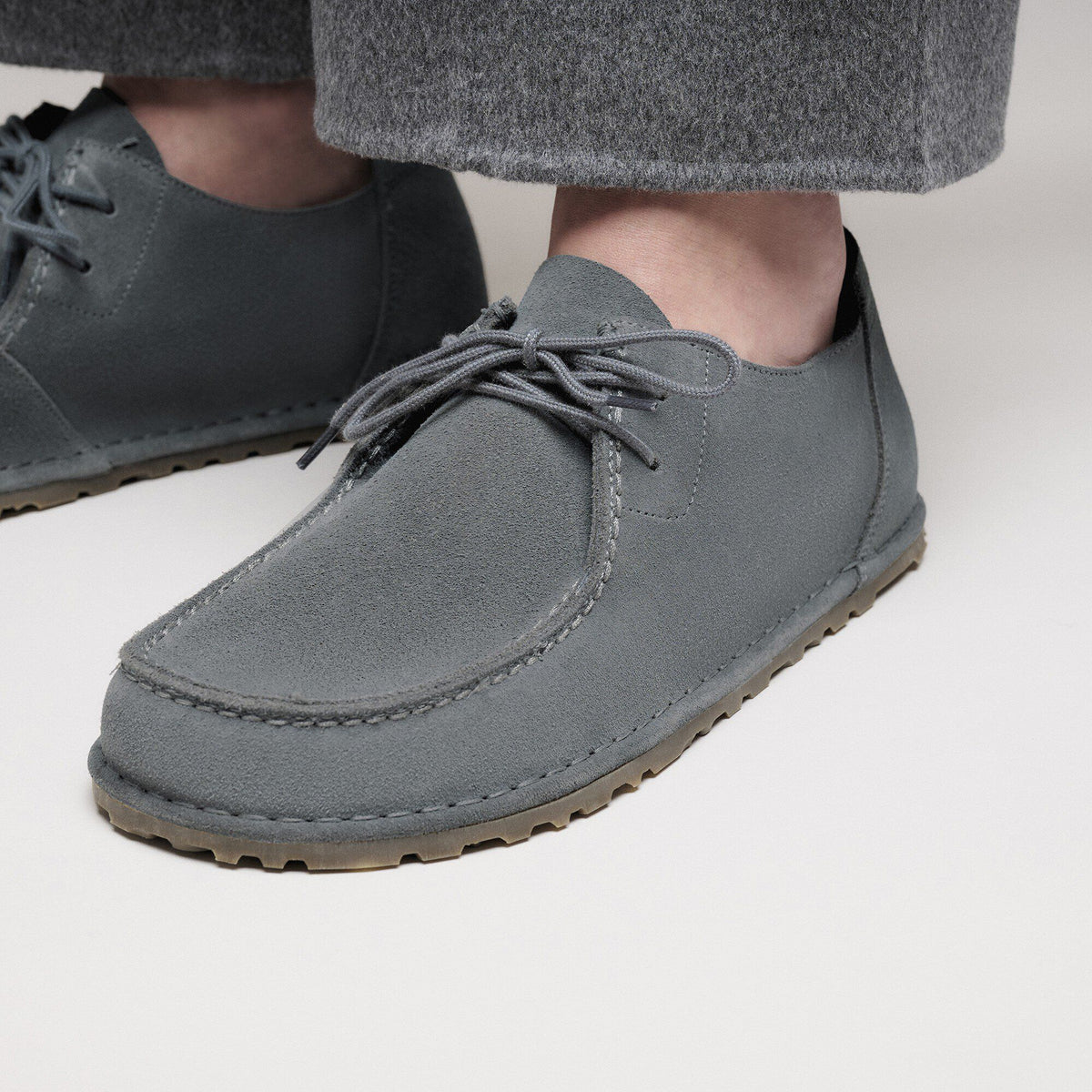 Utti Lace Suede Leather in Color Basalt Gray | Birkenstock