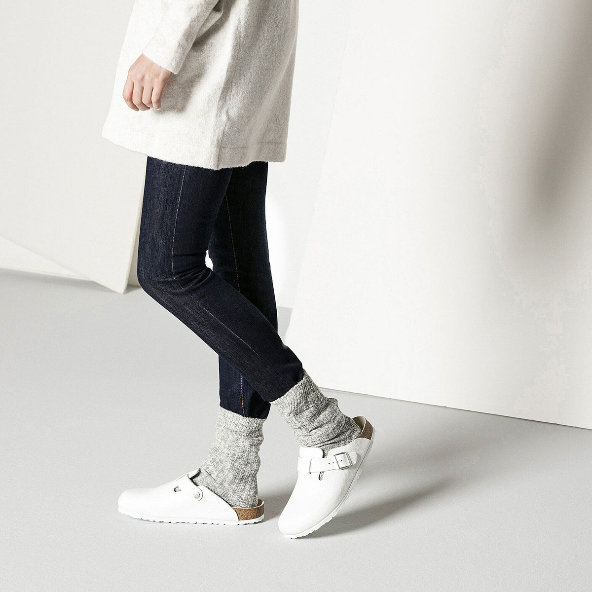 Cotton Slub Women Cotton-Polyamide-Elastane in Color Gray/White | Birkenstock