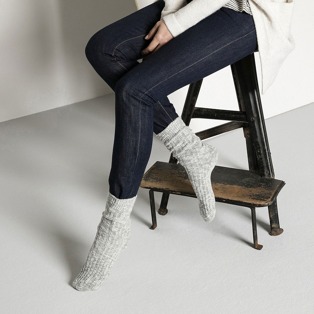 Cotton Slub Women Cotton-Polyamide-Elastane in Color Gray/White | Birkenstock