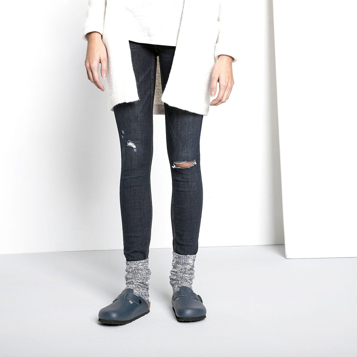 Cotton Slub Women Cotton-Polyamide-Elastane in Color Blue/White | Birkenstock