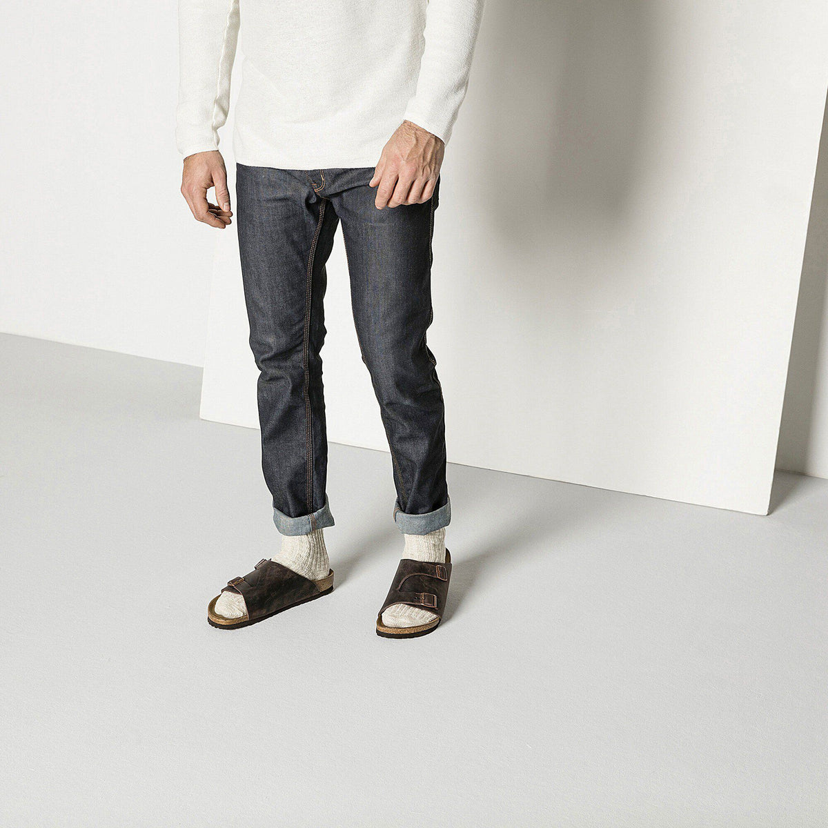 Cotton Slub Men Cotton-Polyamide-Elastane in Color Beige/White | Birkenstock
