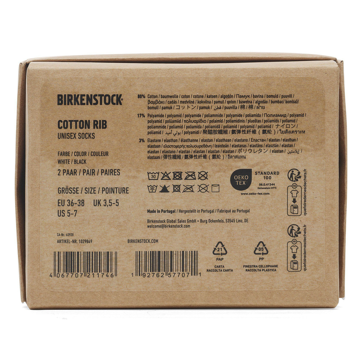 Cotton Ribbed Socks Multi Pack Cotton-Polyamide-Elastane in Color Black/White | Birkenstock