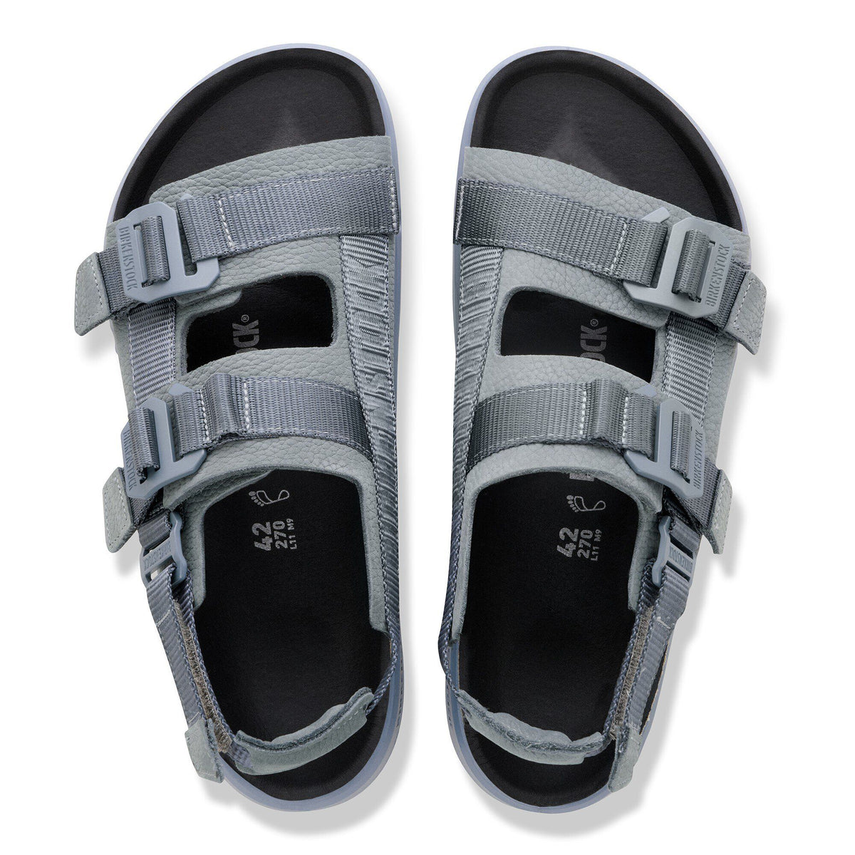 Shinjuku Leather-Textile in Color Basalt Gray | Birkenstock