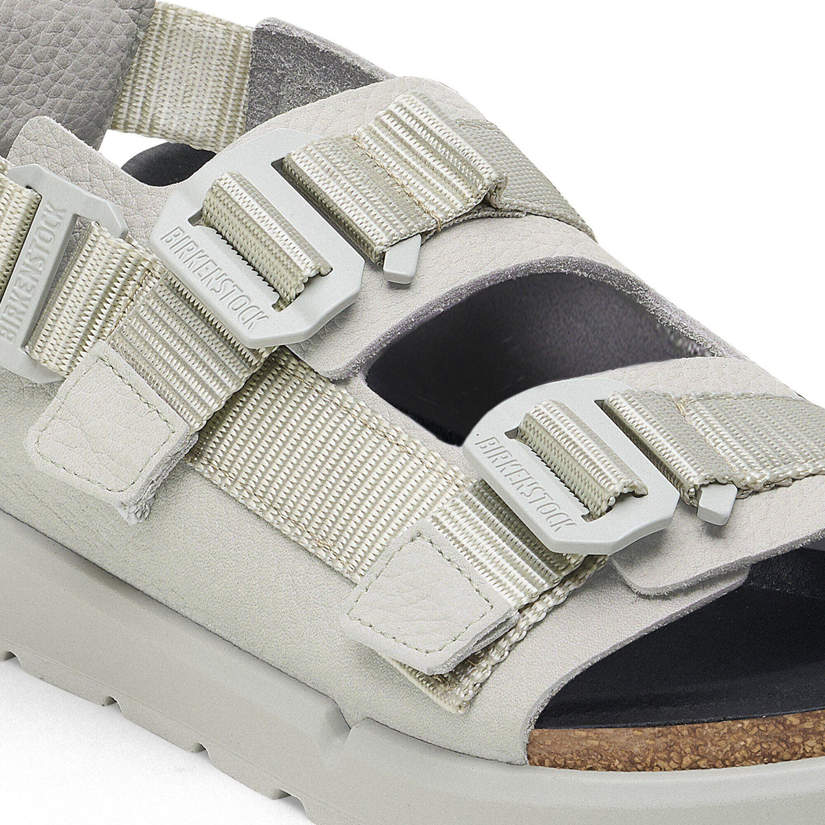 Shinjuku Leather-Textile in Color Mineral Gray | Birkenstock