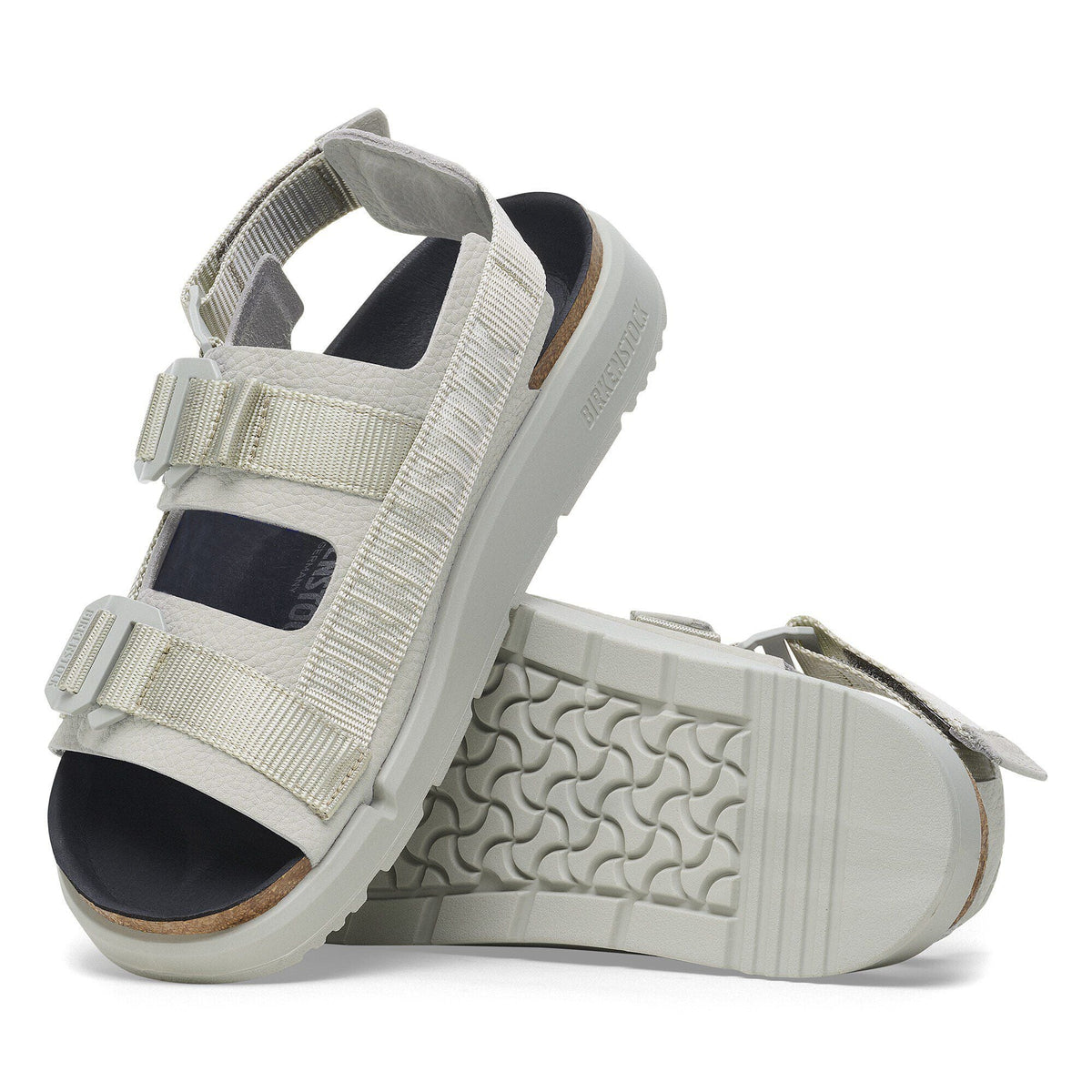 Shinjuku Leather-Textile in Color Mineral Gray | Birkenstock