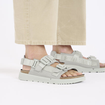 Shinjuku Leather-Textile in Color Mineral Gray | Birkenstock
