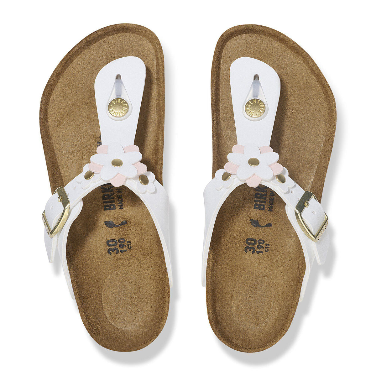 Gizeh Flowers Kids Birko-Flor in Color White | Birkenstock