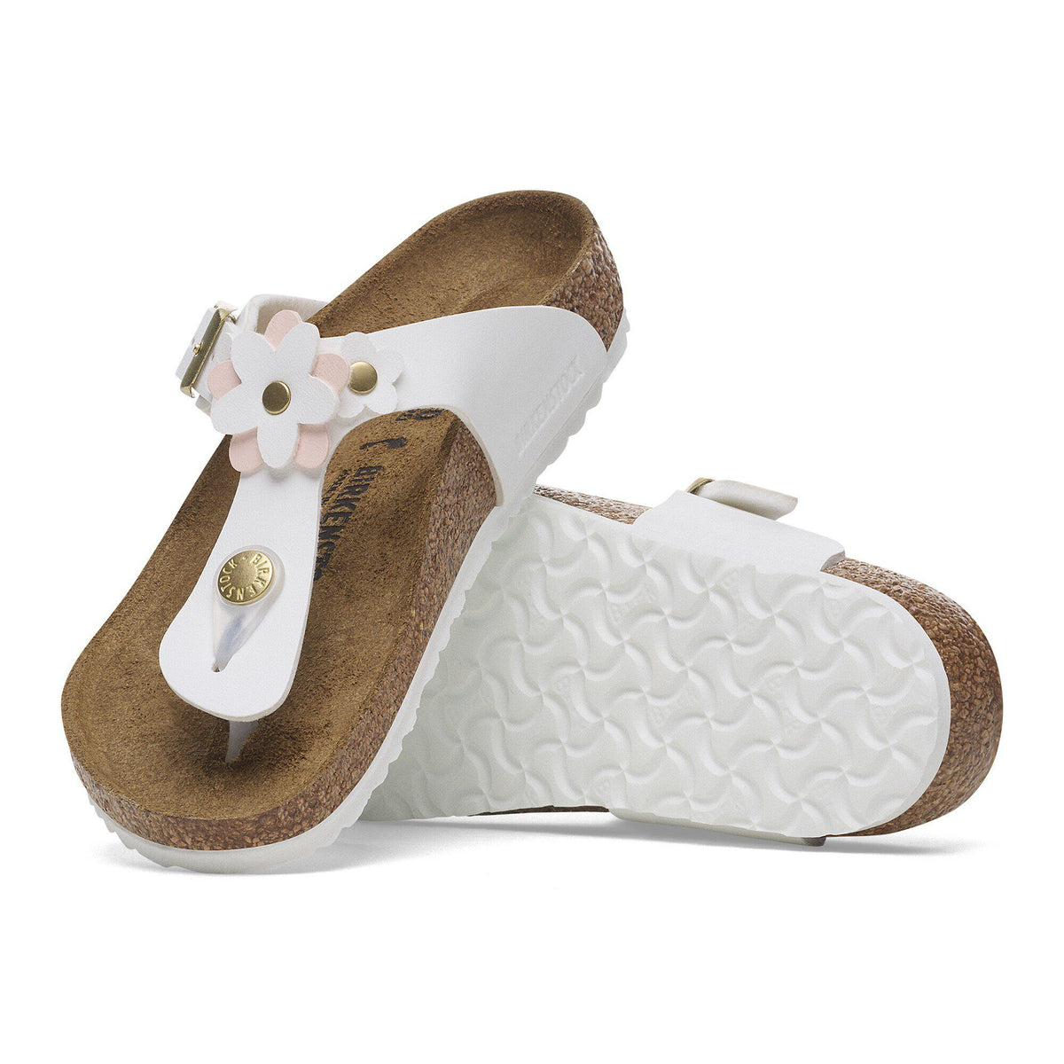 Gizeh Flowers Kids Birko-Flor in Color White | Birkenstock