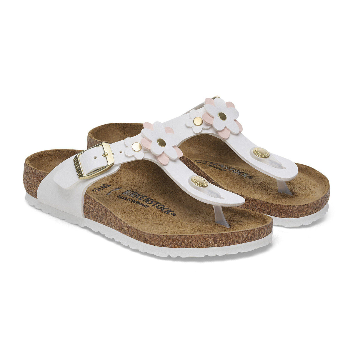 Gizeh Flowers Kids Birko-Flor in Color White | Birkenstock