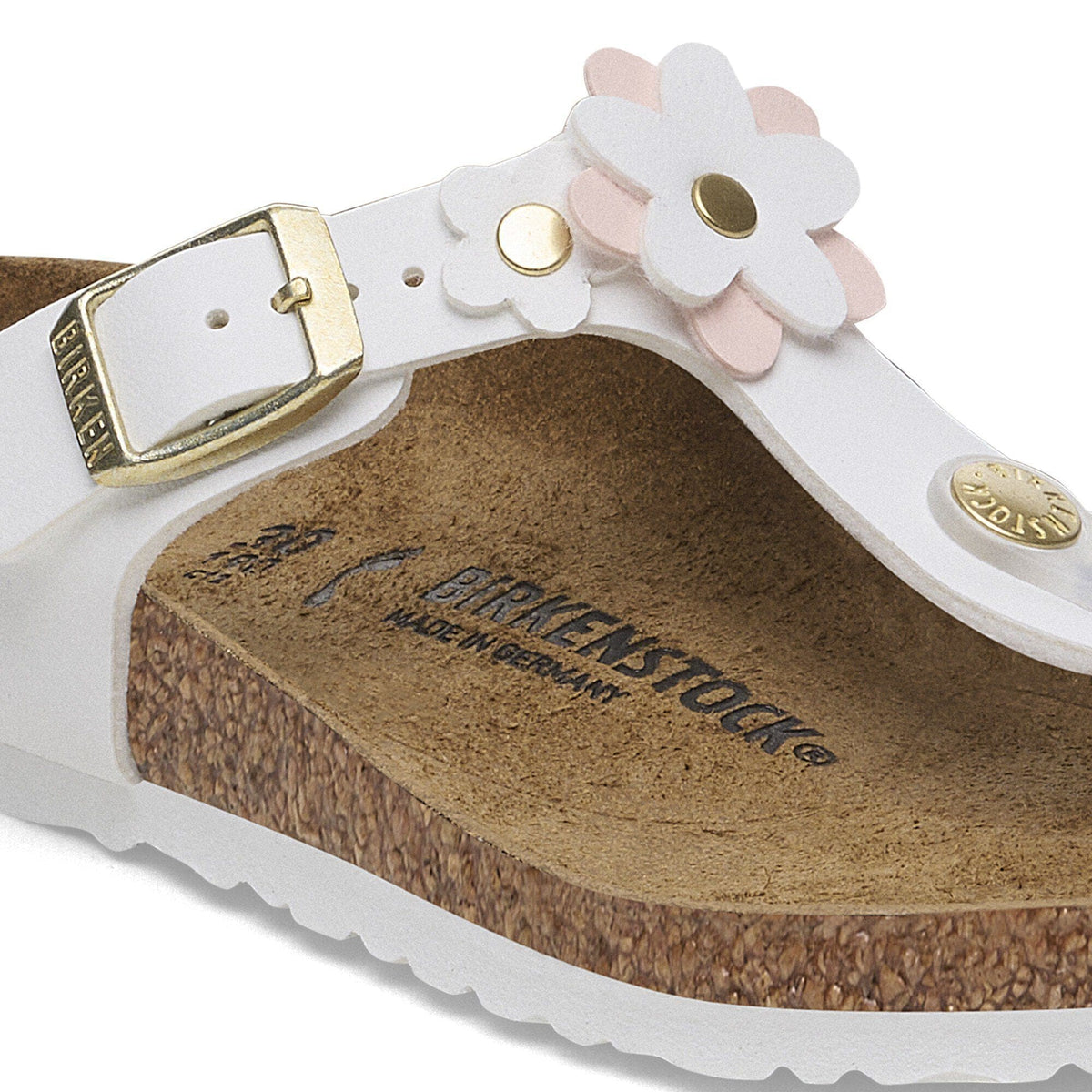 Gizeh Flowers Kids Birko-Flor in Color White | Birkenstock